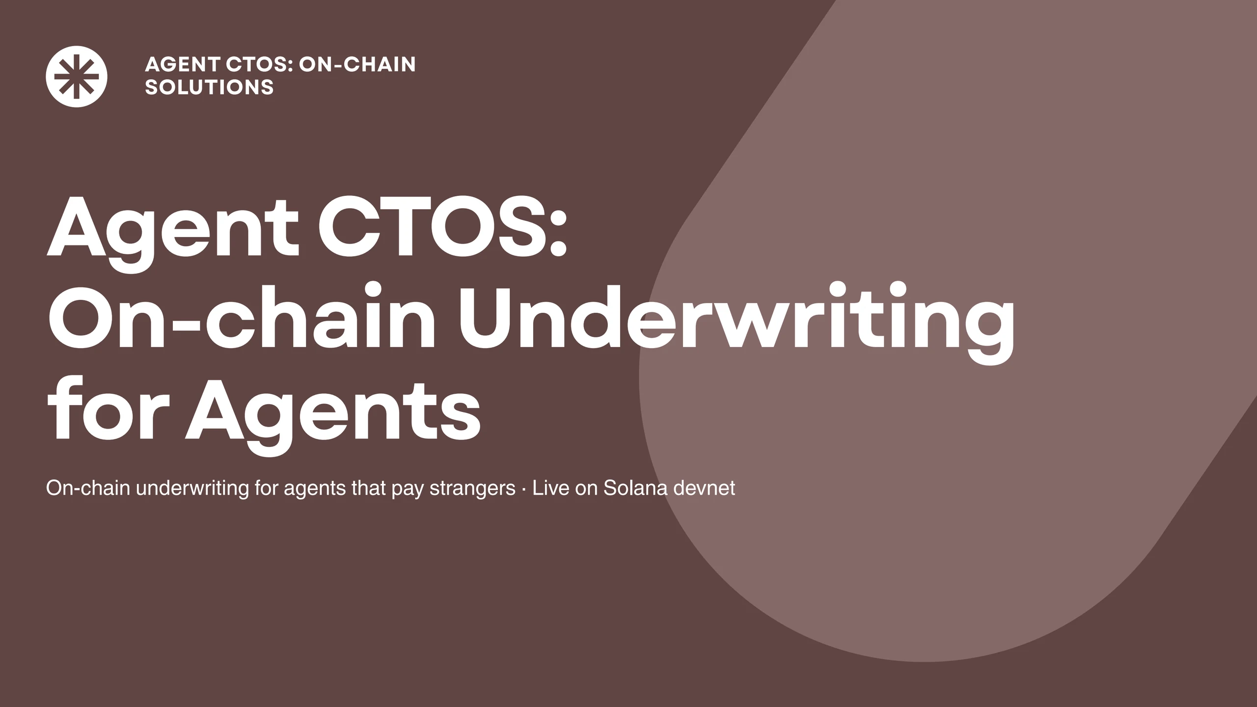 Agent CTOS pitch deck slide 1 of 13